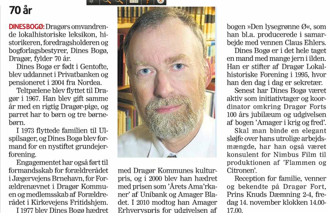Dines Bogø - 70 år